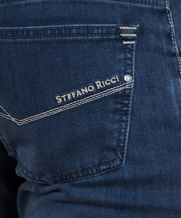 Stefano Ricci Blue jeans with a distressed effect MST32S2210T0043 image 5