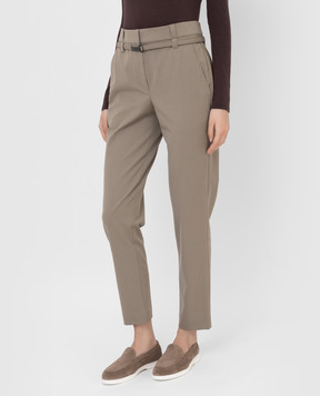 Brunello Cucinelli Штани з вовни з високою посадкою MB526P7453