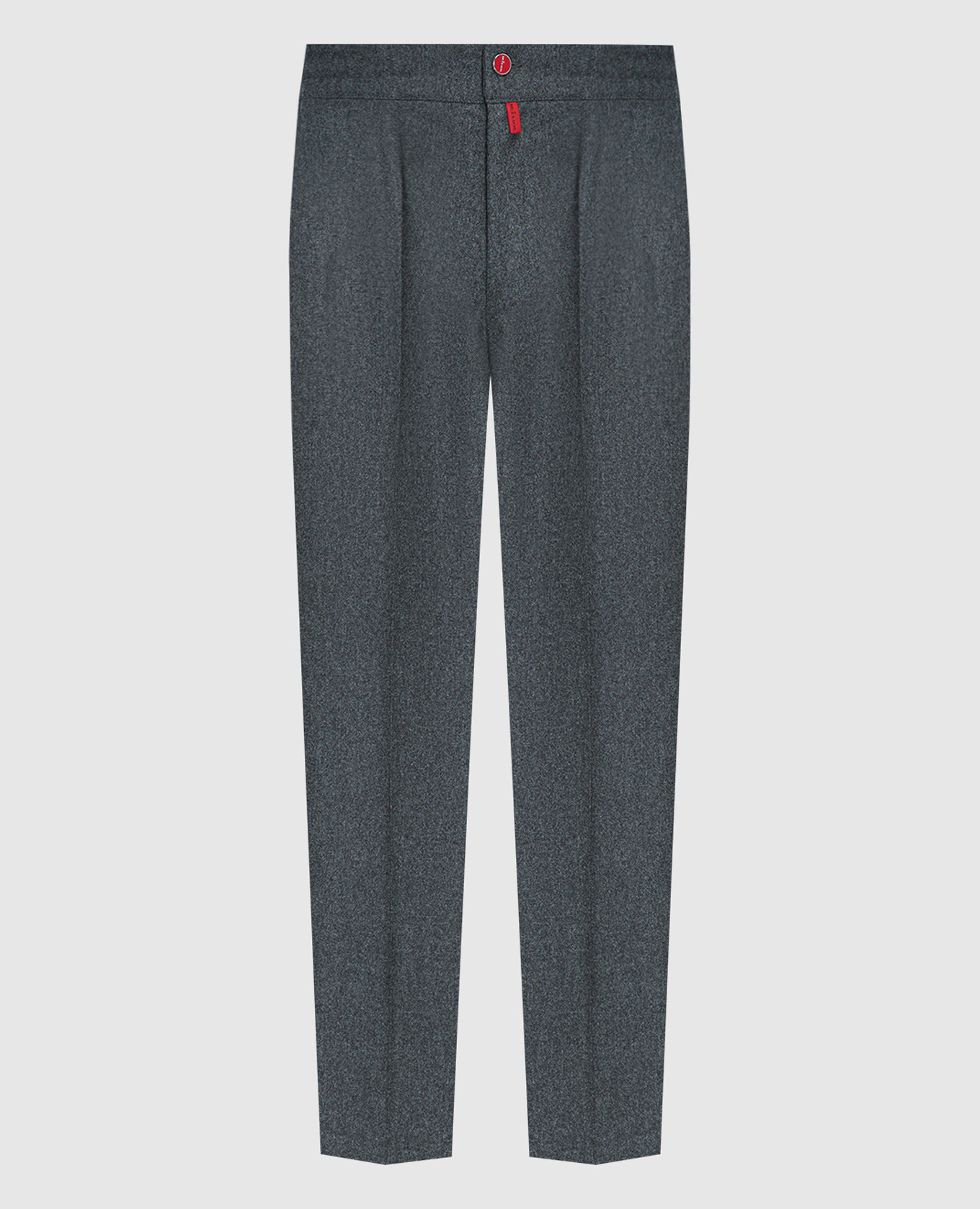 Gray wool trousers with logo