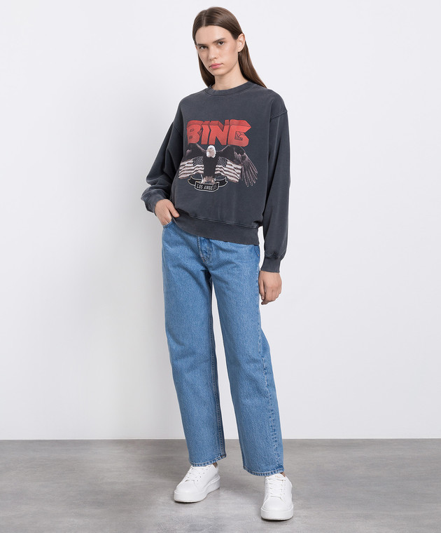 Anine Bing - Vintage Bing gray sweatshirt with print A085003000