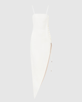 David Koma Сукня молочного кольору з вирізом та шнурівкою R22DK02DL