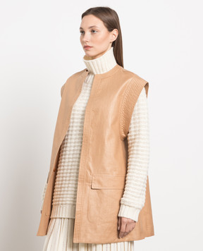 Loro Piana Коричневый жилет из льна FAM7413