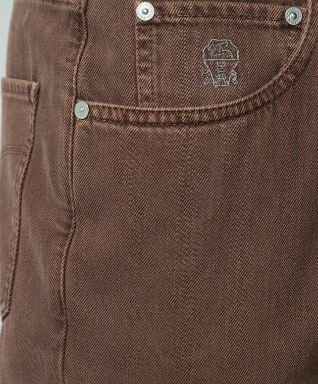 Brunello Cucinelli Коричневые джинсы с логотипом M051KX1290 изображение 5