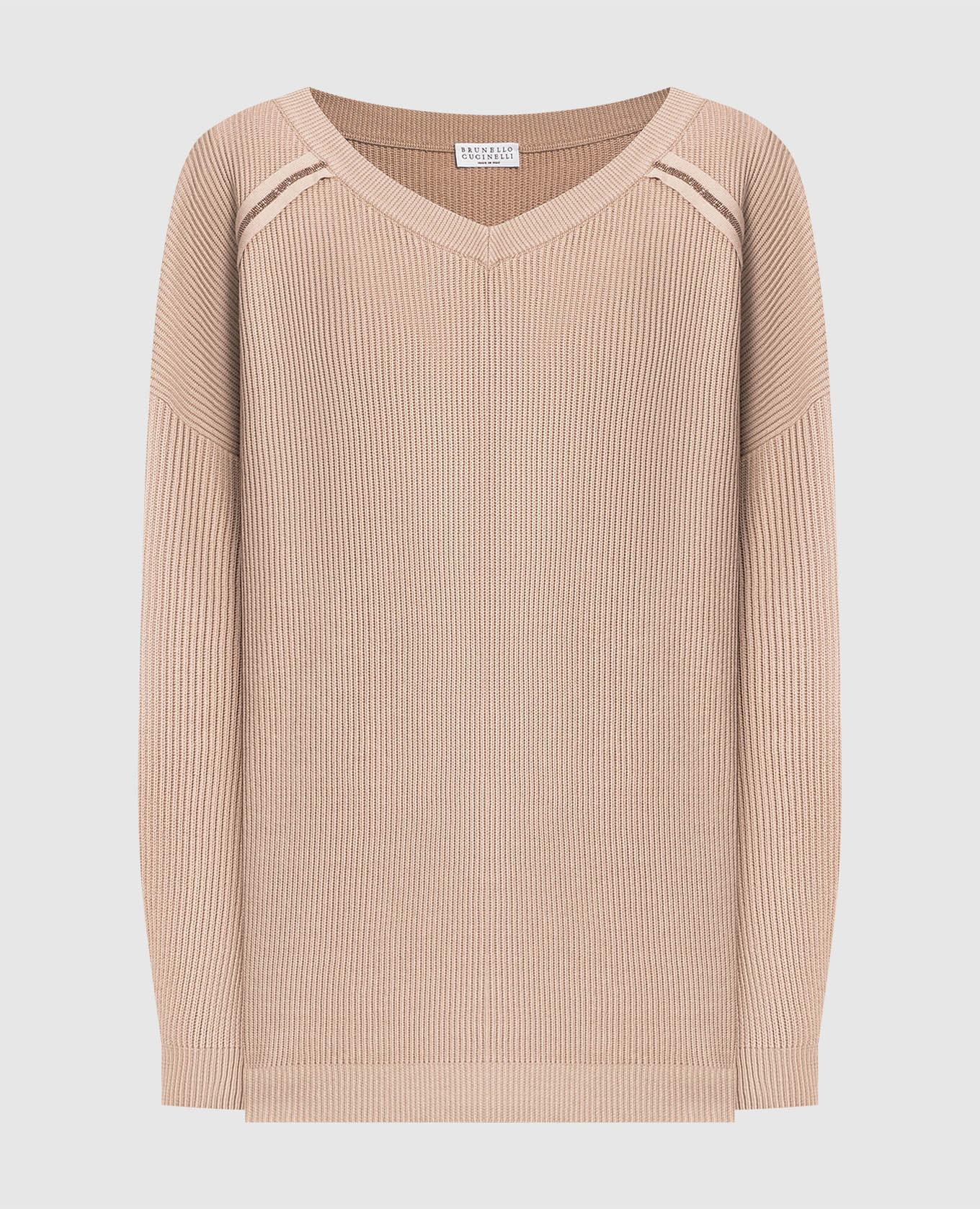 Brown pullover with monil chain