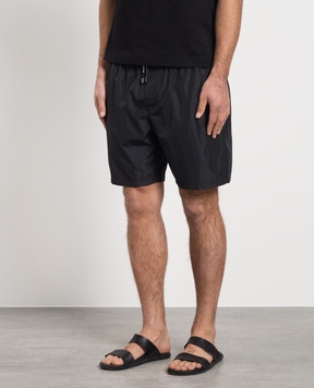 Dolce&Gabbana Чорні шорти для плавання в з металевим логотипом DG M4E27TFUSFW
