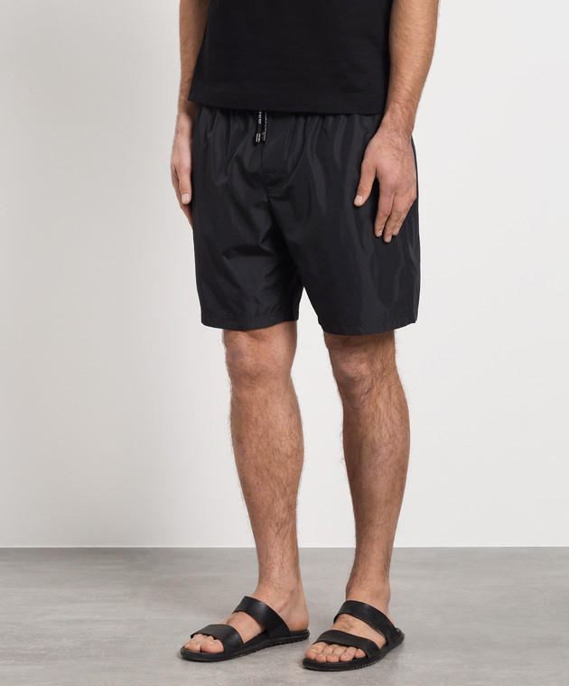 Dolce&Gabbana Black swim shorts with metallic DG logo M4E27TFUSFW изображение 3