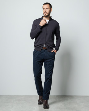 Cashmere&Whiskey Синий кардиган из шерсти с гравировкой логотипа 97396