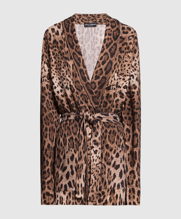 Dolce&Gabbana Brown leopard print wool cardigan FX562TJAHHG