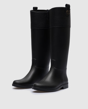 Paola Zuin Venezia Черные комбинированные сапоги Pony PONYLEATHER