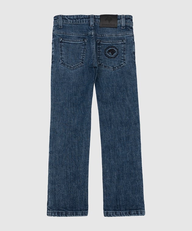 Stefano Ricci Дитячі сині джинси з вишивкой логотипу YFT7404040K16B зображення 2