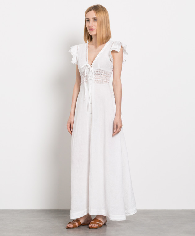 Maia Bergman - White dress with linen lace BASEL buy at Symbol