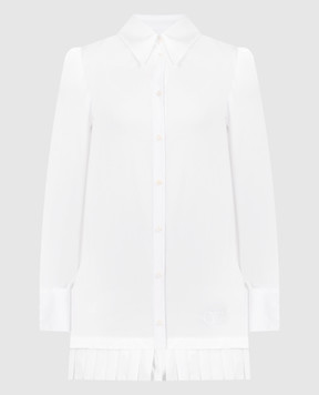 Off-White Белое платье-рубашка с плиссе OWDG008S24FAB001