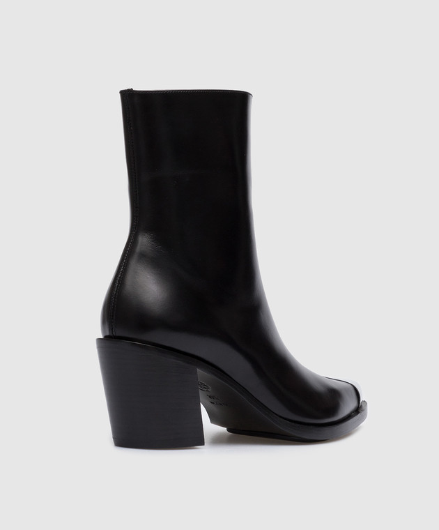 Alexander McQueen Чорні шкіряні ботильйони Punk з металевою вставкою 709986WHSWD зображення 3