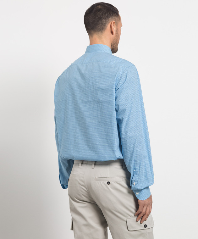 ISAIA Blue check shirt made of linen IM10TCC7600 изображение 4