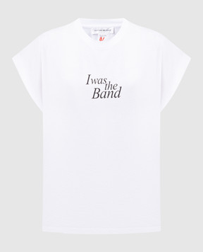 Victoria Beckham Біла футболка з органічної бавовни з принтом 1124JTS005230A