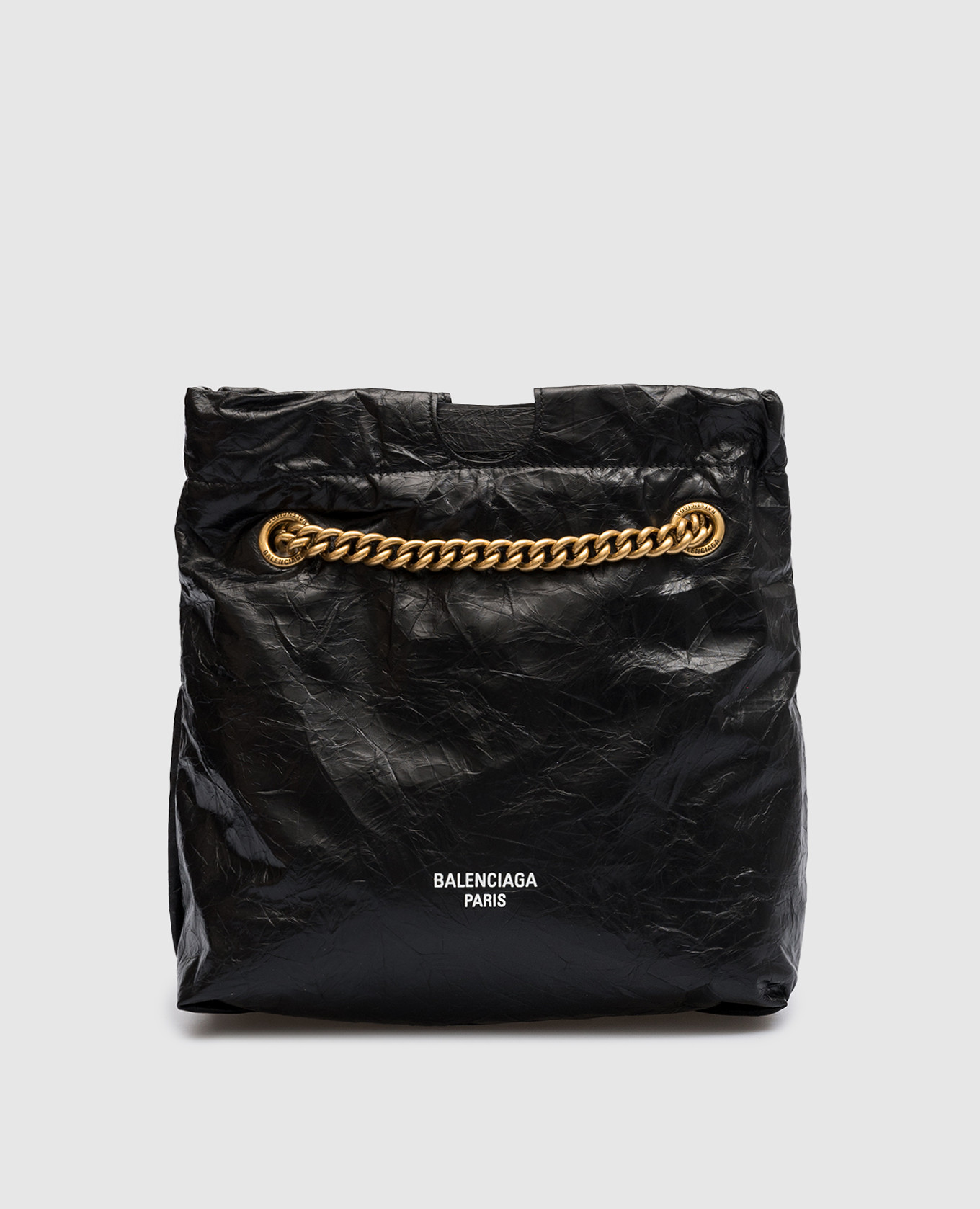 Черная кожаная сумка-кисет с логотипом