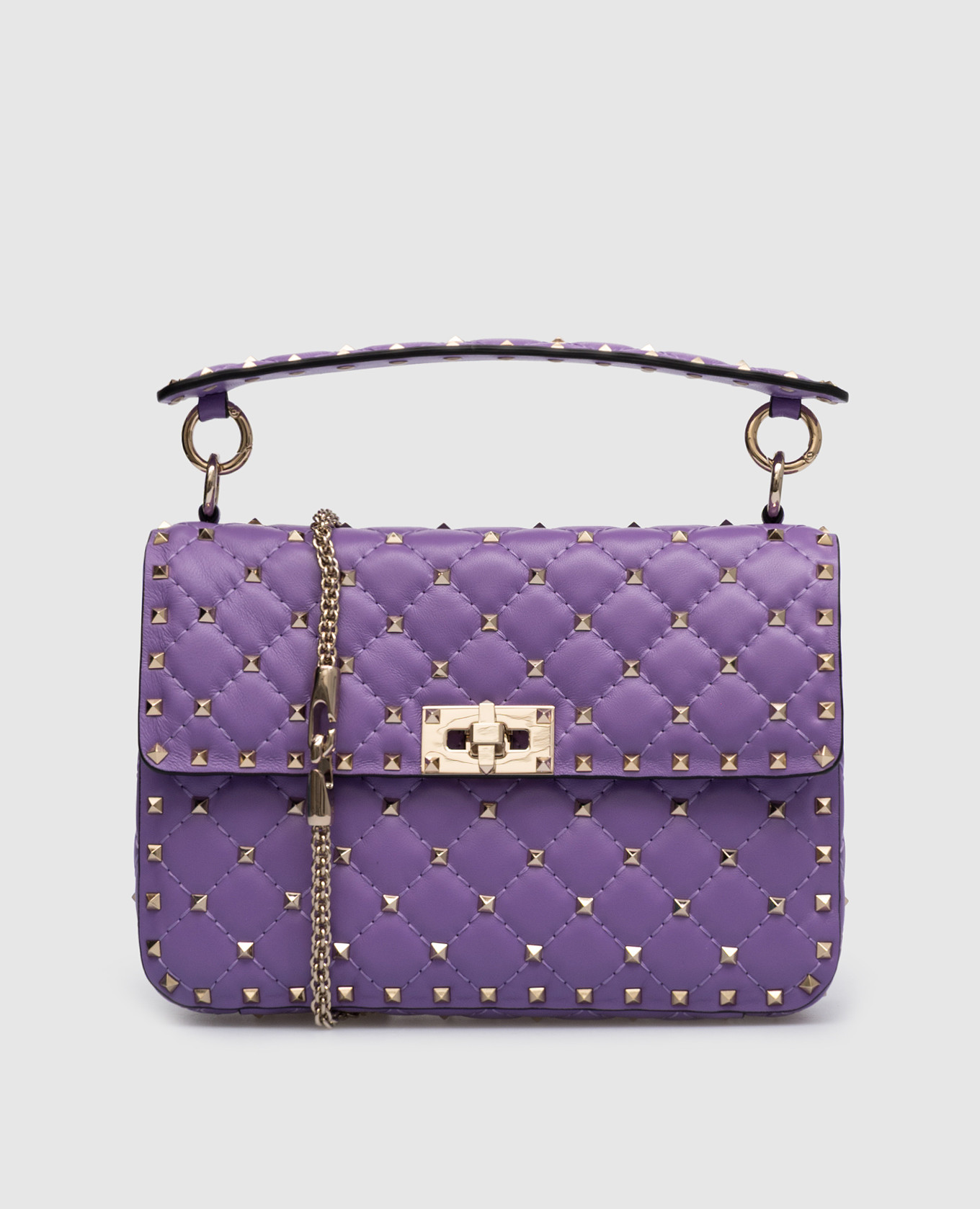

Фиолетовая кожаная сумка-мессенджер Rockstud Spike, Фиолетовый, Сумки через плечо