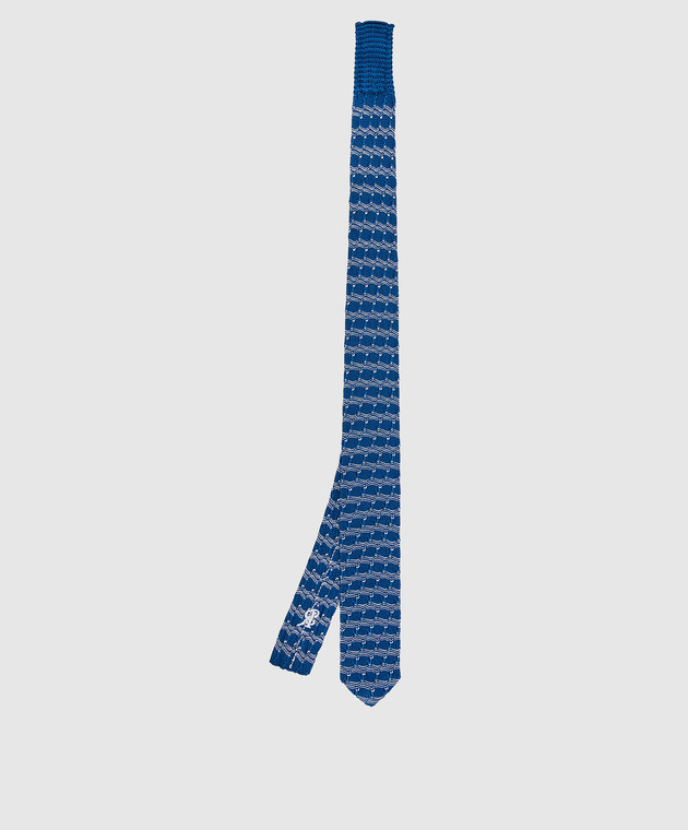 Stefano Ricci Дитяча синя краватка із шовку у візерунок YCRMTSR8162 зображення 2