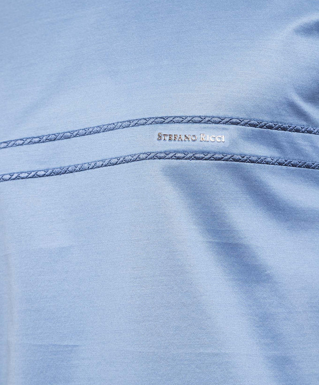 Stefano Ricci Blue t-shirt with logo MNH3202370TE0001 image 5