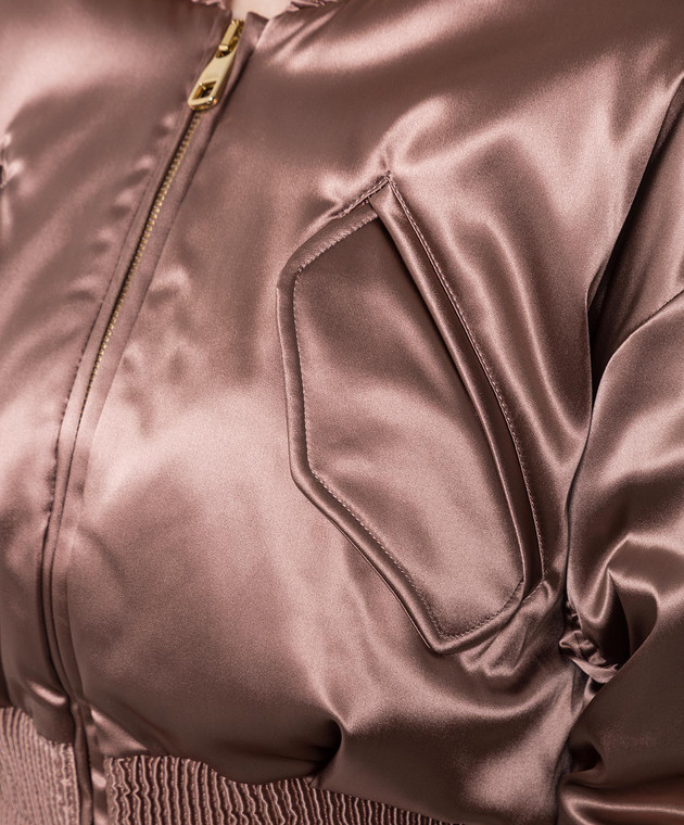 Dolce&Gabbana Brown jacket with metallic logo patch F9M68TFURAD image 5