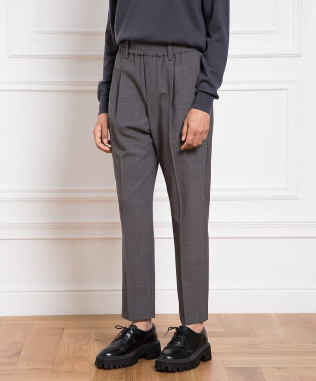Brunello Cucinelli Gray pants with monil chain MPW07P7811 image 3