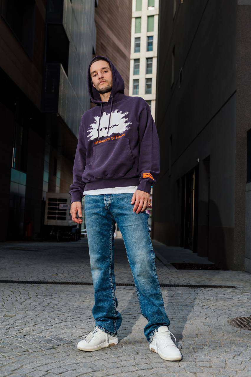 Heron Preston Фиолетовые худи с принтом в стиле граффити HMBB024F23JER005 изображение 6