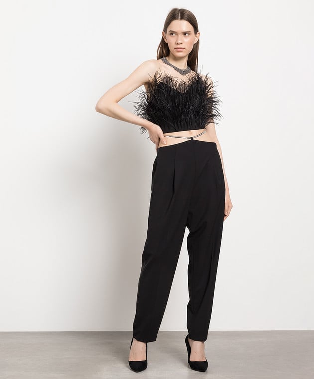 Dondup Black pants made of wool Blanca with a chain DP701WS0111DXXX image 2