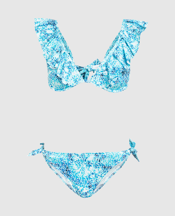 Blue bodice from Lizzy swimsuit in a print