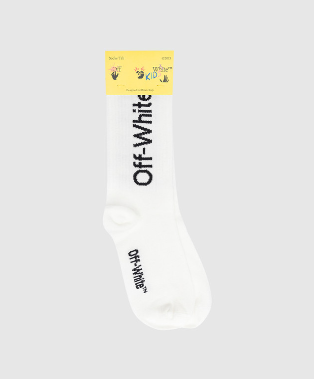 Off-White Дитячі шкарпетки з контрастним принтом логотипу OBRA001S22KNI001