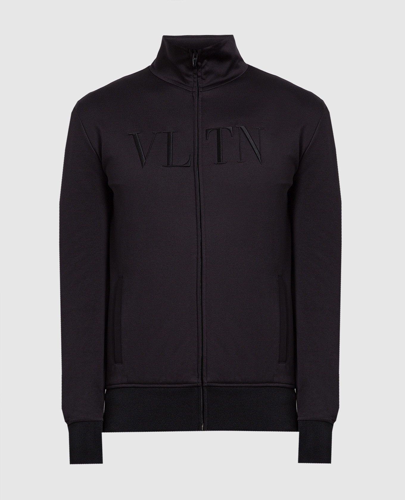 

Черная спортивная кофта с вышивкой VLTN, Черный, Спортивные кофты