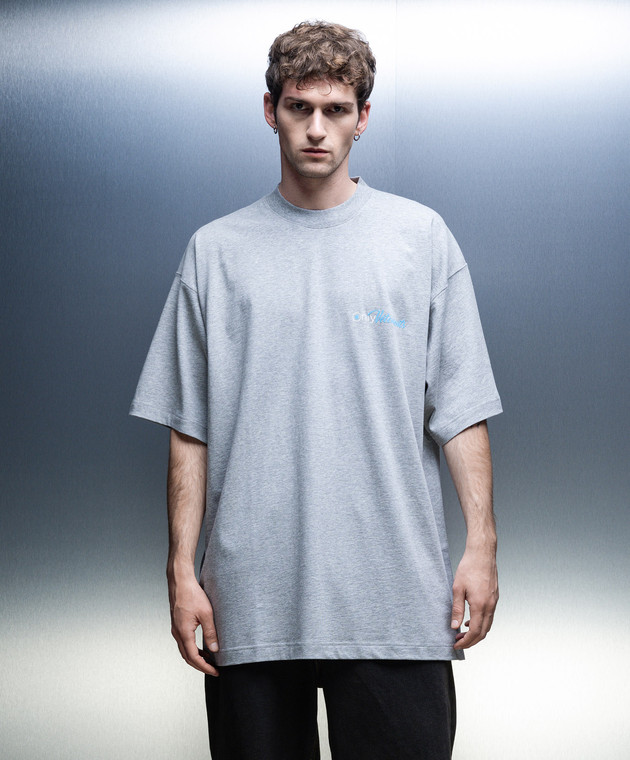 Vetements Gray melange t-shirt with an inscription UE54TR210G image 3