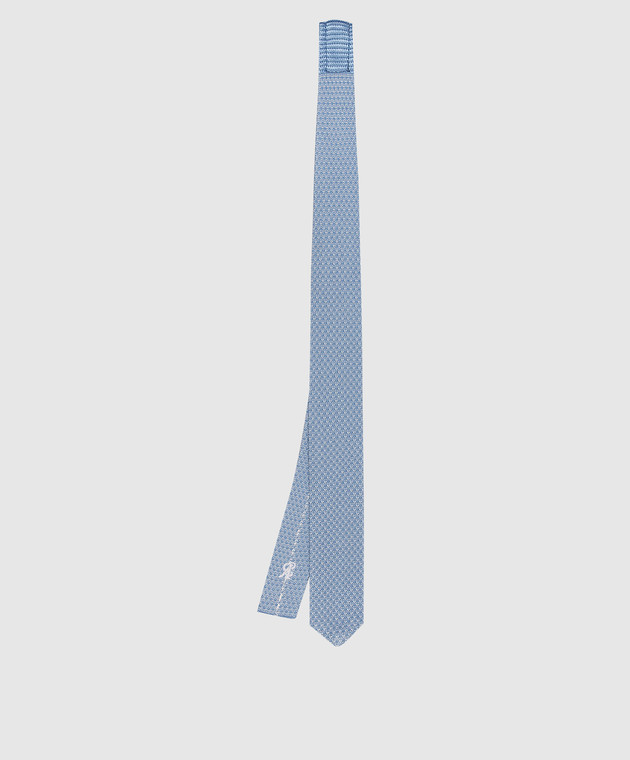 Stefano Ricci Дитяча блакитна краватка із шовку з вишивкою логотипу YCRMTSR8189 зображення 2
