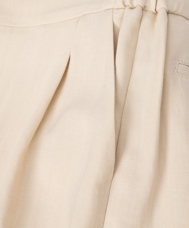 Brunello Cucinelli Дитячі світло-бежеві штани із защипами BH126P014A зображення 3