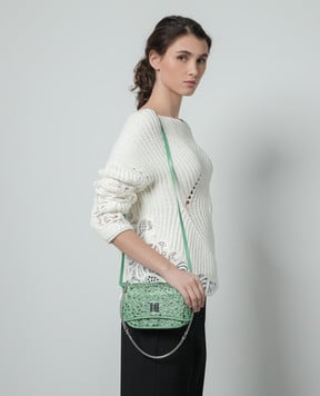 Ermanno Scervino Зелена замшева сумка крос-боді Audrey з кристалами D443S361CTUVV