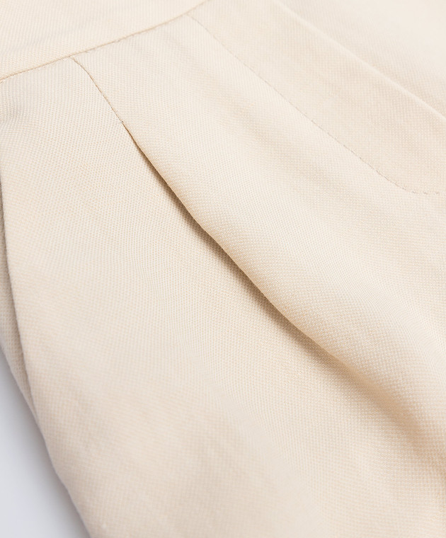 Brunello Cucinelli Дитячі бежеві штани з відворотами BH126P014B зображення 3