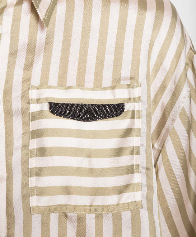 Brunello Cucinelli Блуза в полоску с цепочкой мониль MH788MV556 изображение 5