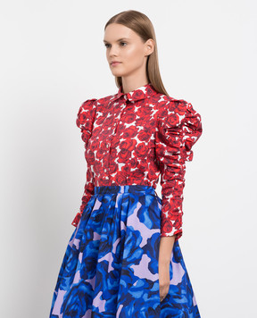 Carolina Herrera Красная блуза в цветочный принт R2211N210RCT