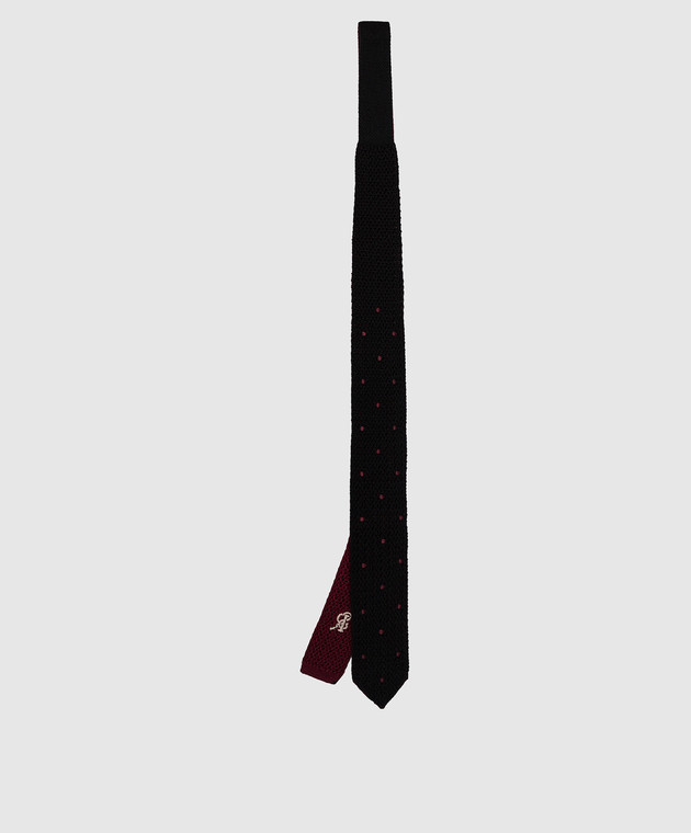 Stefano Ricci Дитяча чорна краватка з кашеміру і шовку в горох YCRMTSR1001 зображення 2