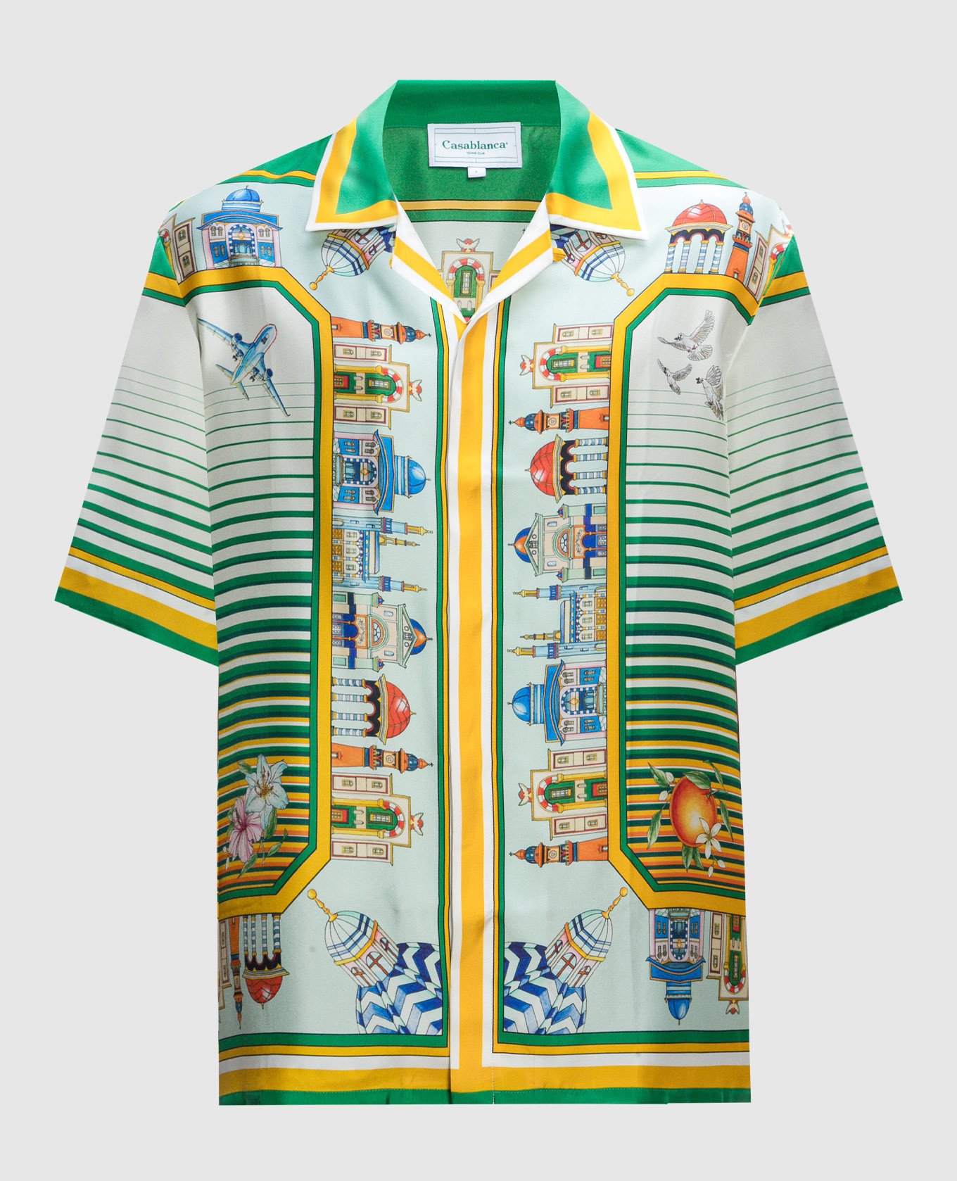 

Рубашка Cuban Collar из шелка, Разноцветный, Рубашки