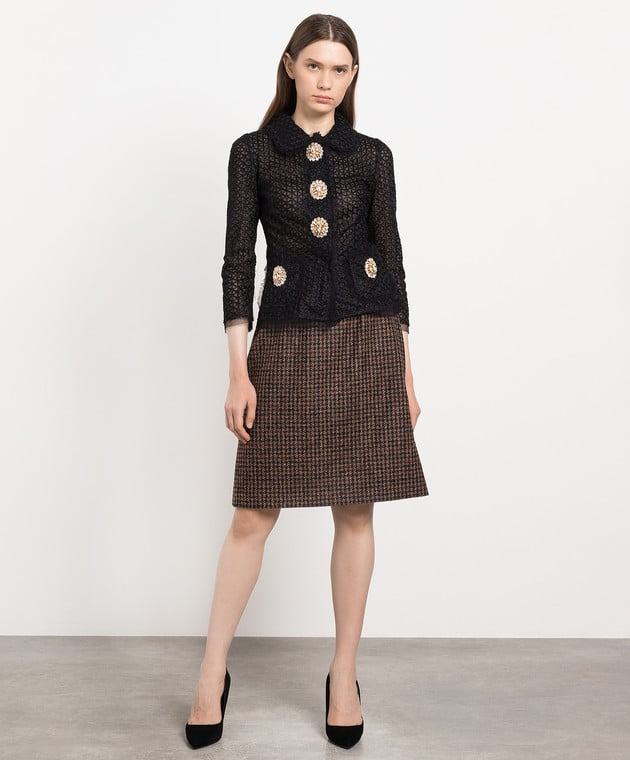 Dolce&Gabbana Brown skirt with a houndstooth pattern F4BL9TFQMH3 image 2