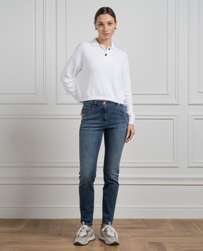 Brunello Cucinelli Сині джинси з ланцюжком моніль MB065P5679