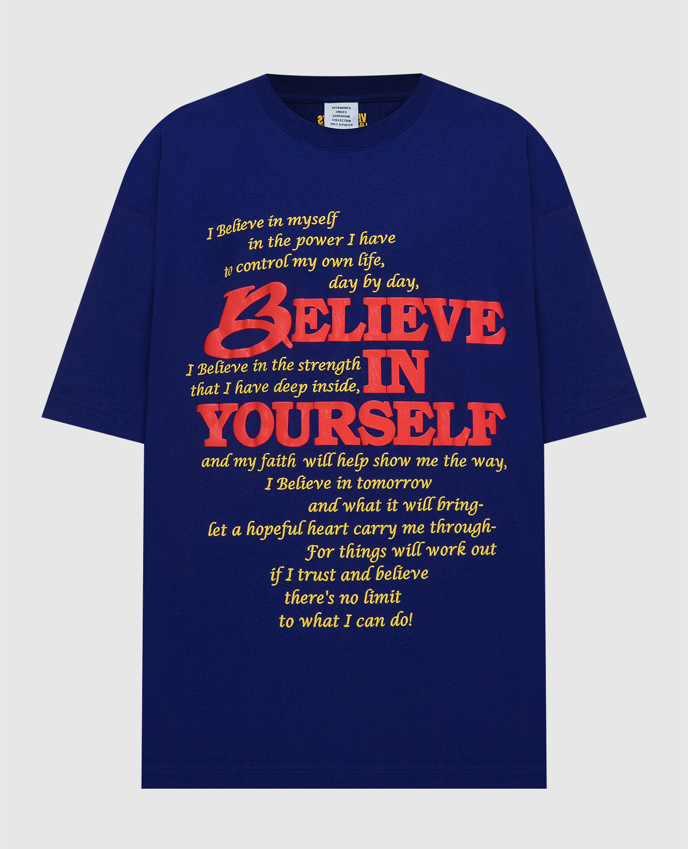 Vetements - Purple Believe In Yourself T-Shirt UE64TR190N - buy with  European delivery at Symbol