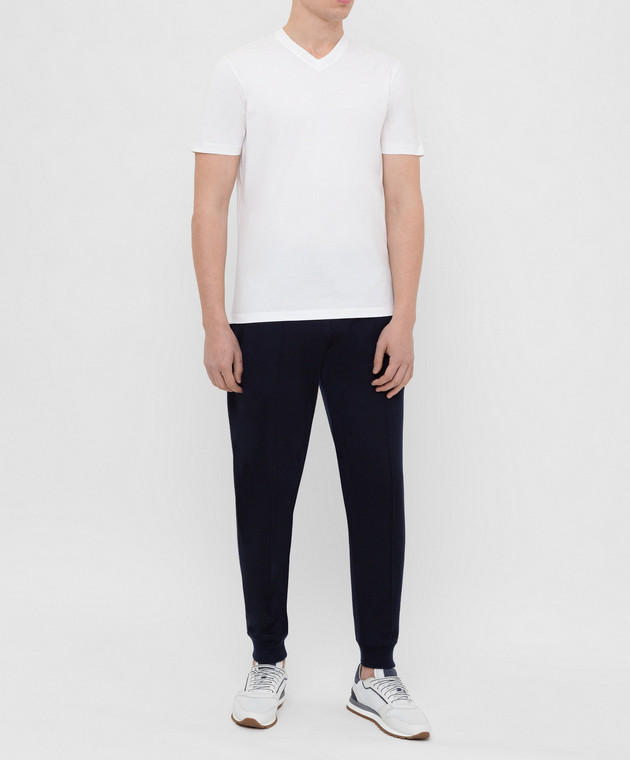 Brunello Cucinelli Темно-синие спортивные брюки MTU083202G изображение 2