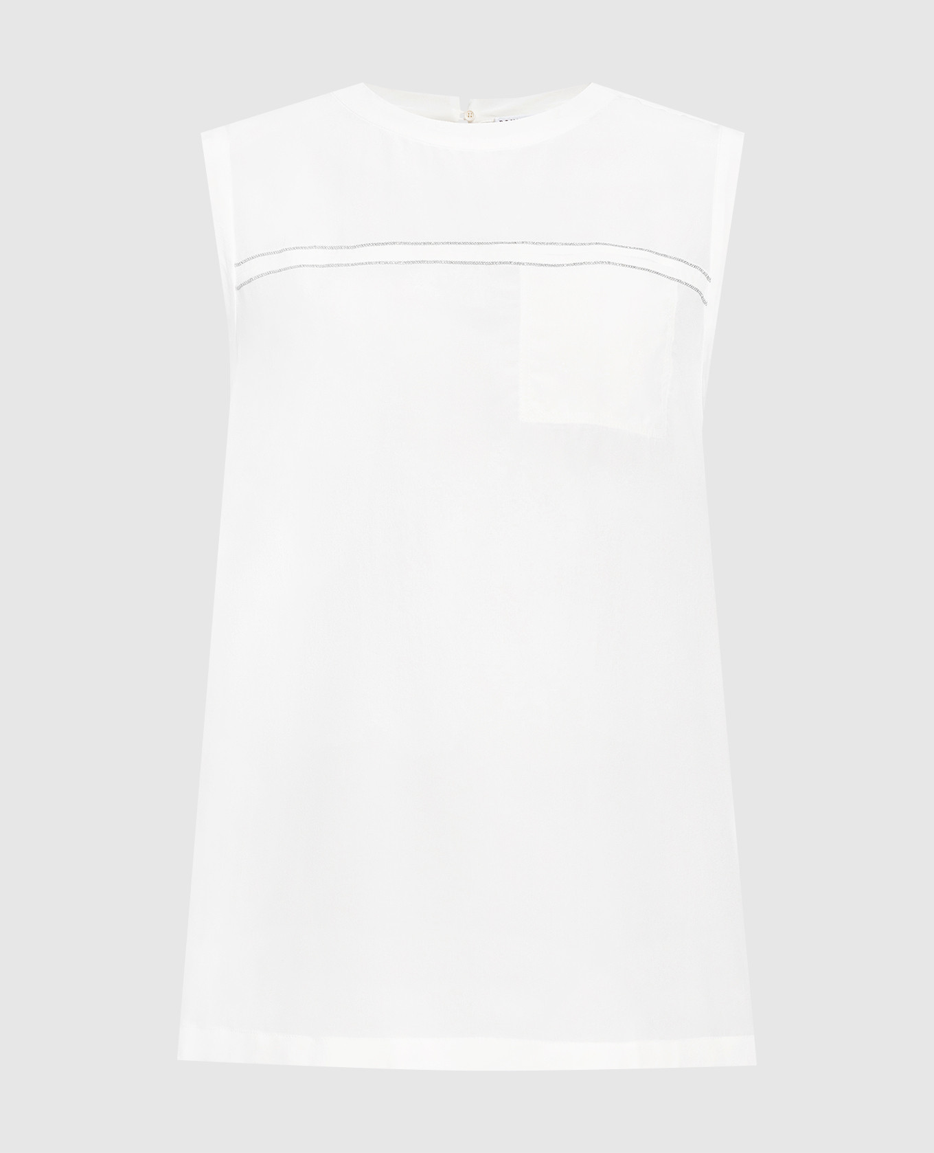 White silk top with eco-brass