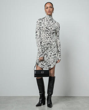 Off-White Біла сукня міні в принт Second Skin OWDB522S24JER001