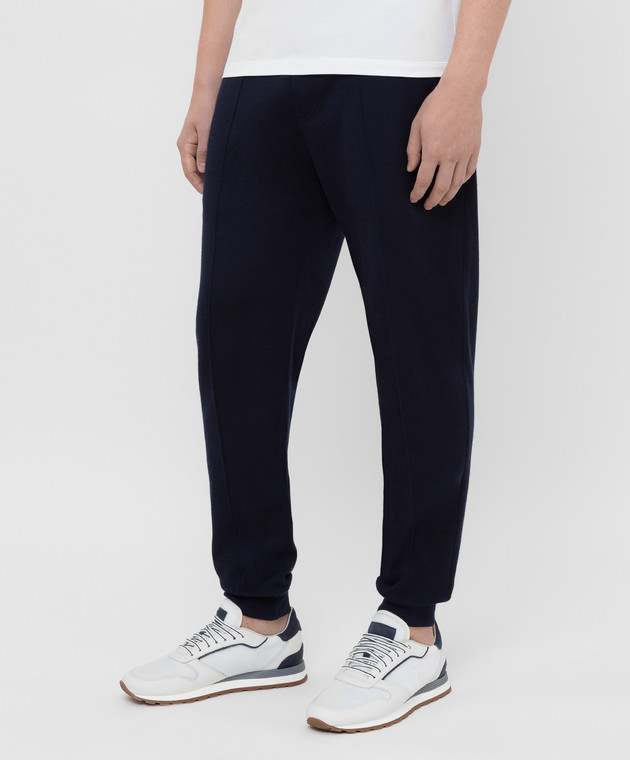 Brunello Cucinelli Темно-синие спортивные брюки MTU083202G изображение 3