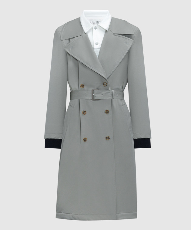 Maison Margiela MM6 Gray double-breasted trench coat S62AH0039S54452