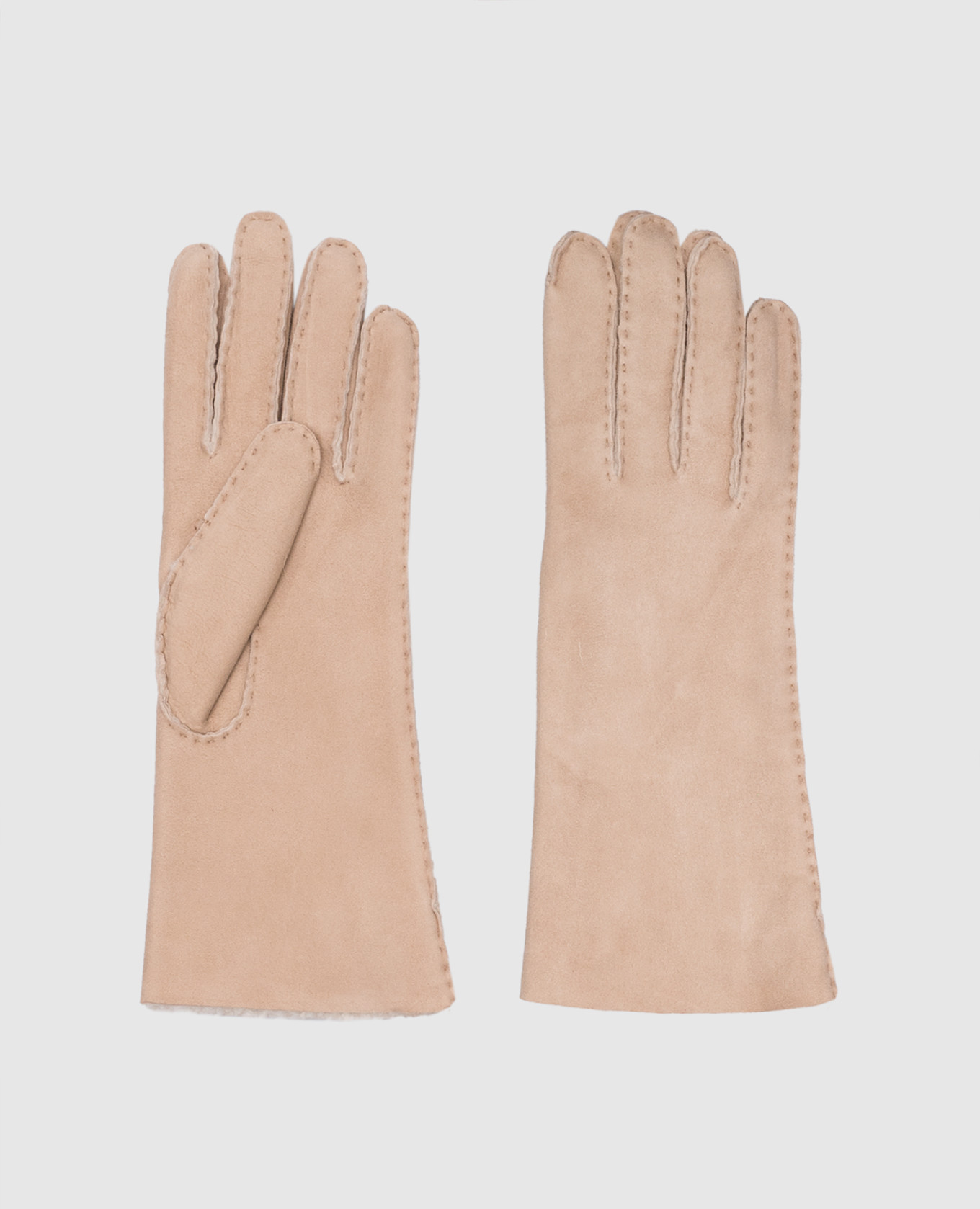 Gray suede gloves