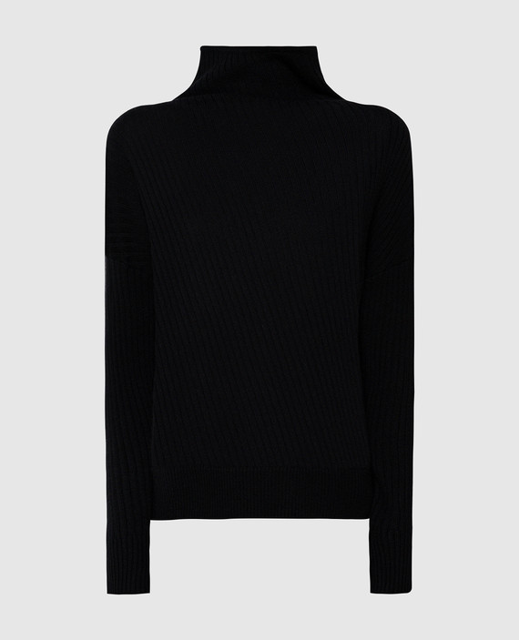 Emmy wool and cashmere ribbed jumper in black