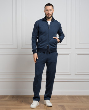 Canali Сині меланжеві спортивні штани MJ02044T0836